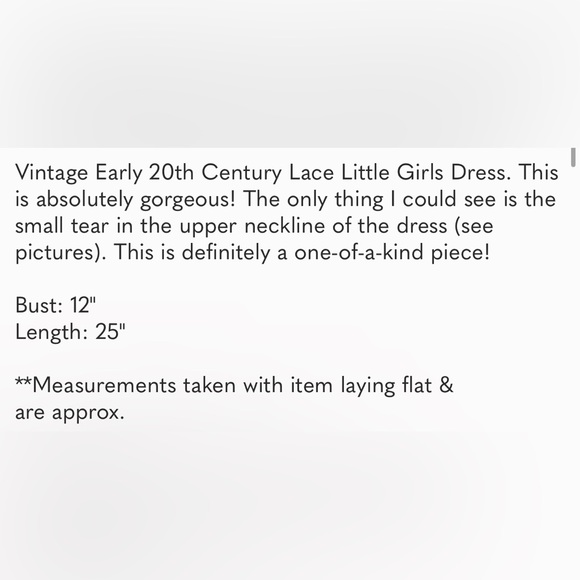 🗝️VINTAGE LACE DRESS 5T / 6 IVORY TIERED TURN OF THE CENTURY🗝️ - Picture 10 of 10